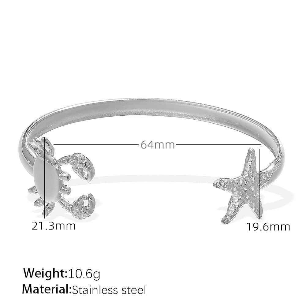Conjunto de Pulseiras de Luxo Leve para Mulheres, com Tartaruga e Estrela-do-mar, para Praia de Verão
