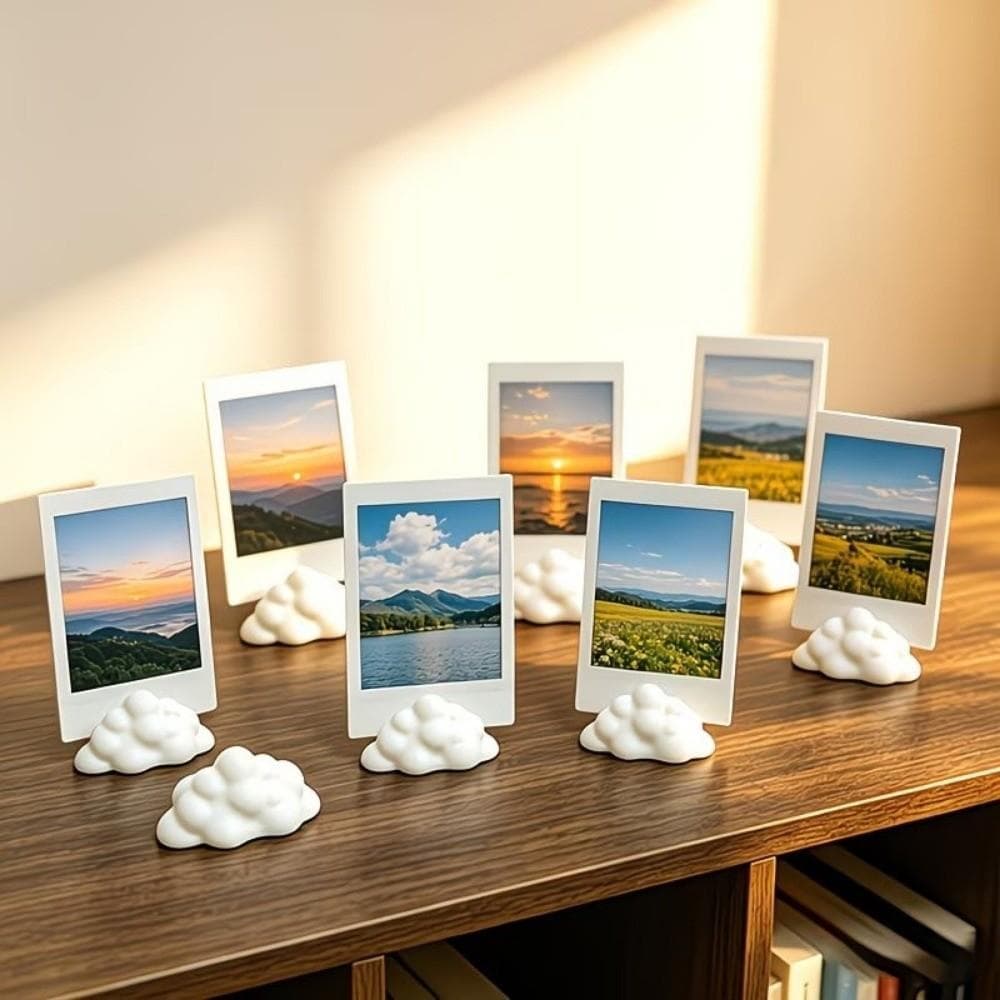 3 Peças De Enfeites De Mesa , Suportes De Fotos Engraçados Em Formato De Nuvem , Decorações , Prateleiras De Ex