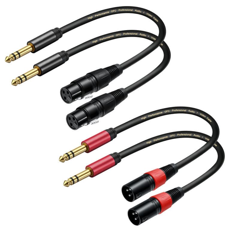 6.35mm fêmea para XLR macho microfone linha placa de som microfone cabo de áudio conexão microfone condensador