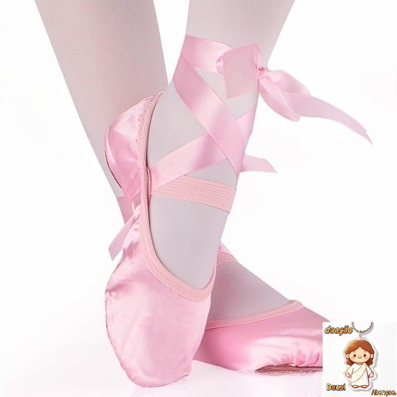 Sapatos de Dança de Ballet de Algodão GLCHENG, Bico Redondo, Fita, Yoga Interno, Sapatos de Dança de Ballet para Meninas