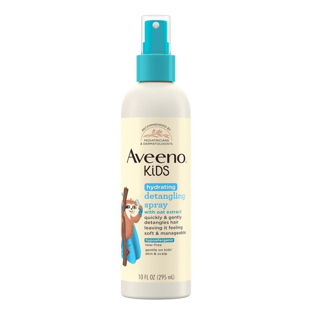 O Spray Desembaraçante Hidratante para Cabelos Avino para Crianças contém extrato de aveia, desembaraça o cabelo rapidam