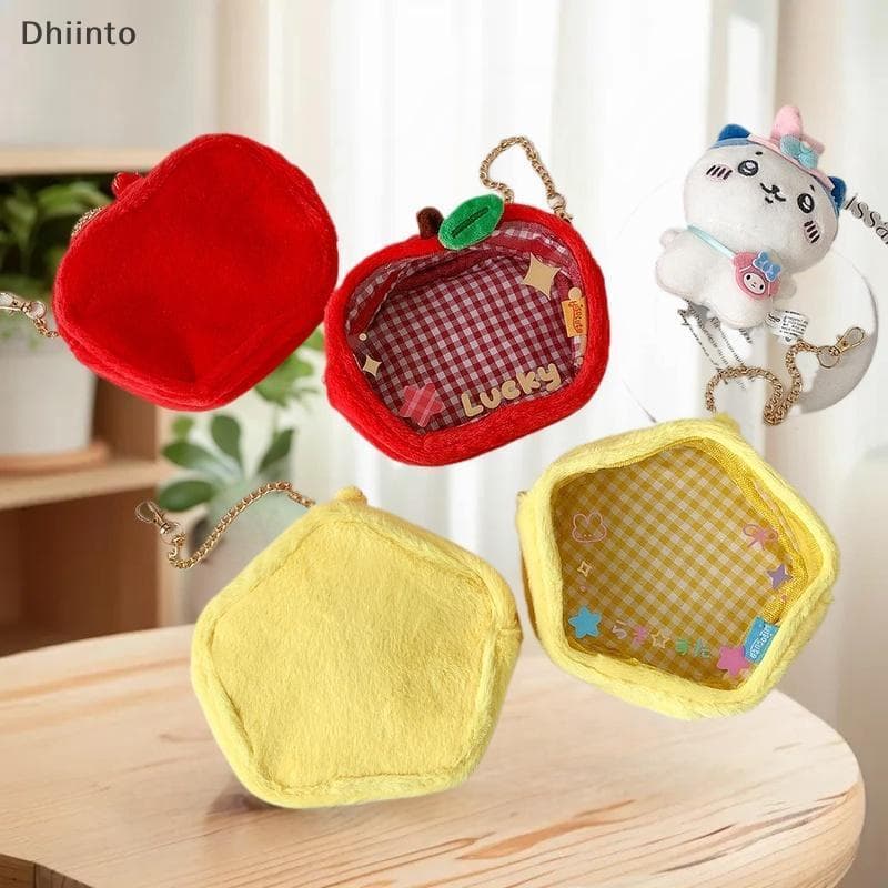 [Dhiint] 1 Peça Mini Bolsa Organizadora De Armazenamento Estrela Pelúcia Itabag De Moedas Fofa Chaveiro Carteira Brinque