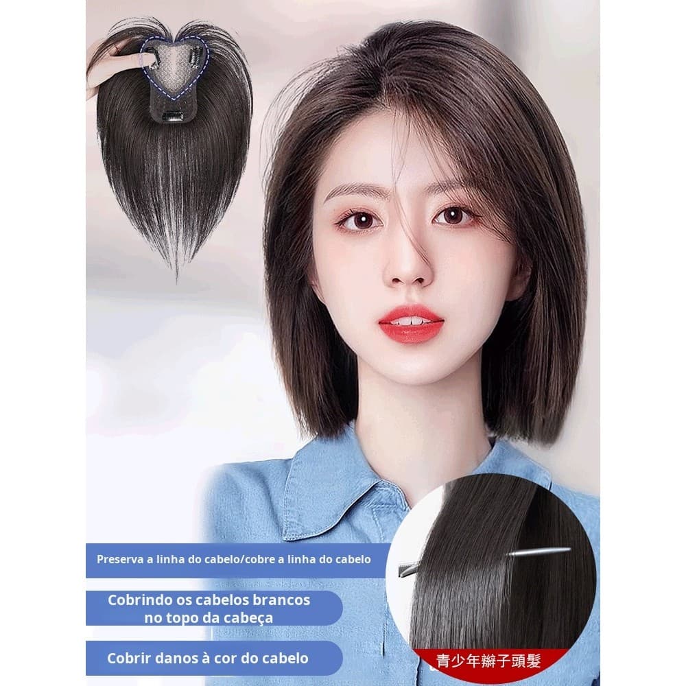 [Cobrir Cabelos Brancos] Aparência Natural/Peruca Cinza/Volume Extra/Para Mulheres