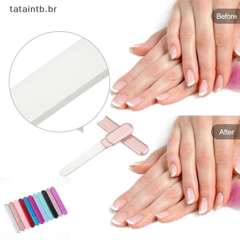 [TaTa] Lima De Unhas De Vidro Com Estojo , Salão De Diamantes De Cristal , Melhor Amortecedor Beleza Para Naturais E Acr