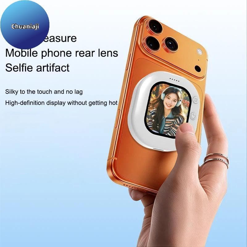 Chuaniaji Câmera Traseira Magnética Para Telefone , Visualizador De Selfie , Display HD , Sem Agitação , Portátil Vlog ,