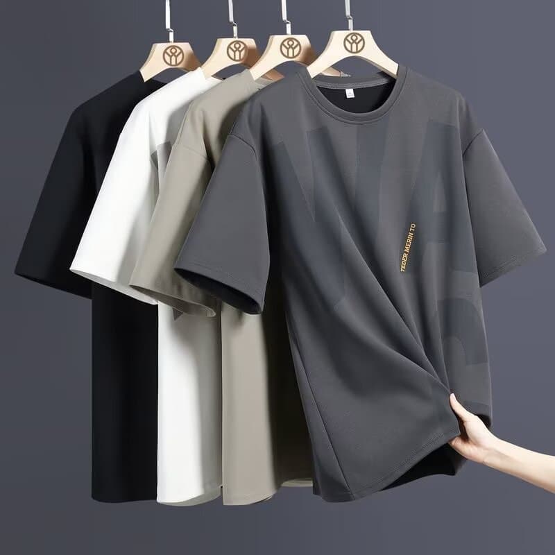 Camiseta masculina de manga curta verão novo estilo solto tamanho grande meninos nacional na moda bonito camisa de fundo