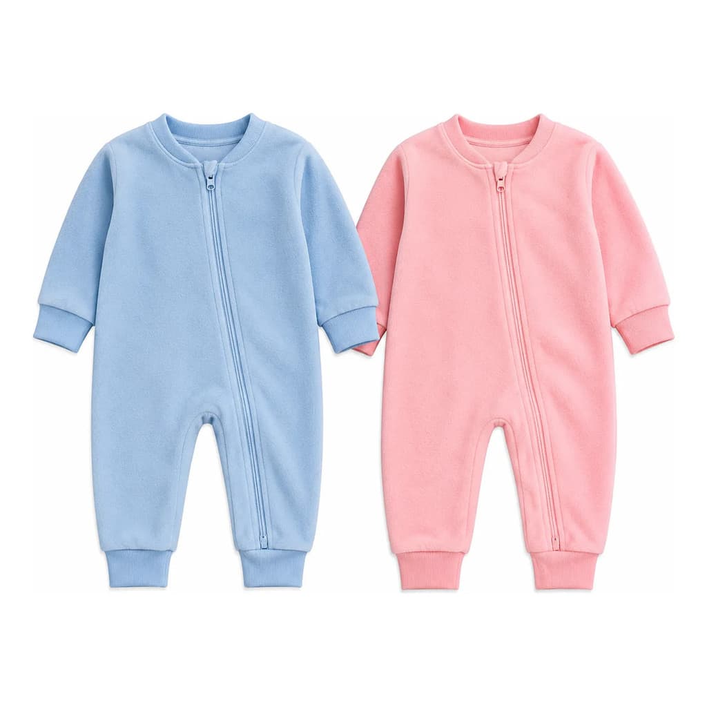 Macacão Bebê Inverno Manta Fleece Quentinho Macio Peluciado Com Zíper Manga Longa Menino Menina