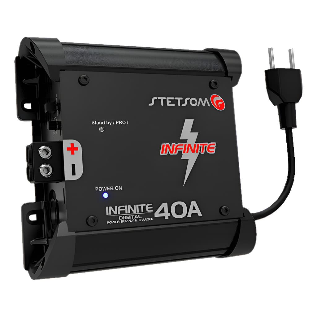 Fonte Automotiva Stetsom 40A  Bivolt Digital Cor Preto Proteção para Sistemas de Som Automotivo e Amplificadores
