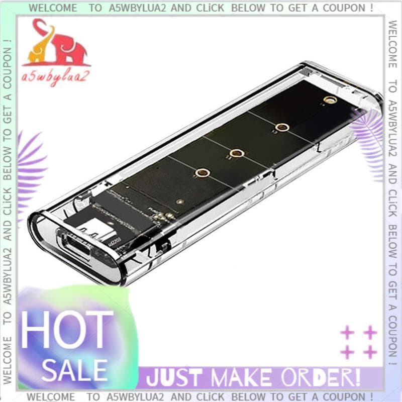 M . 2 NGFF SATA Protocolo Duplo SSD Caso Claro USB Tipo C 10Gbps PCI-E M2 Transparente Gabinete Externo Caixa De Disco R