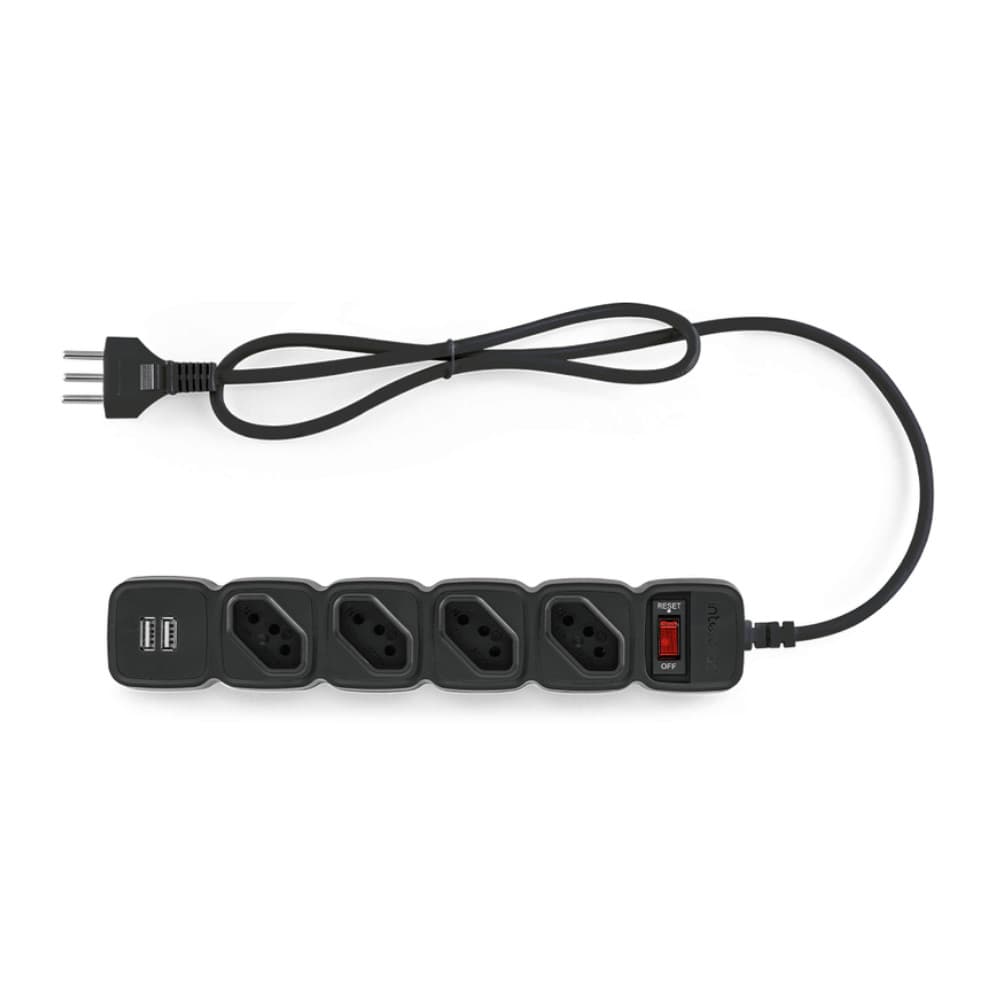 Protetor Eletrônico Intelbras Epe204 4 Tomadas 2 Usb Preto