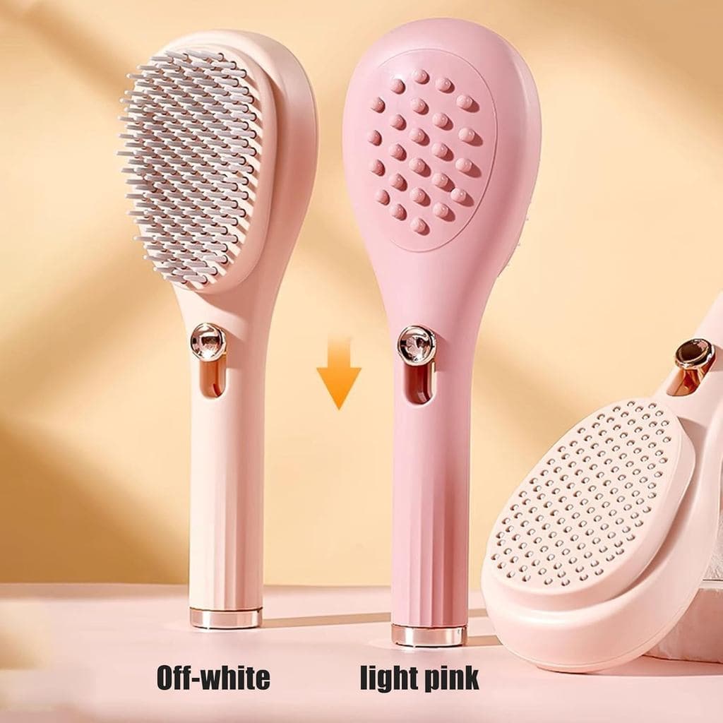Escova de cabelo autolimpante, escova de cabelo retrátil para mulheres, pentes de massagem com airbag para cabelos gross