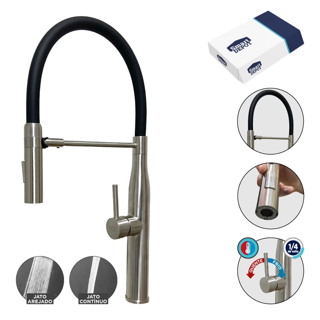 Torneira Gourmet Monocomando Metal NEO ESCOVADA Mesa SANIT
