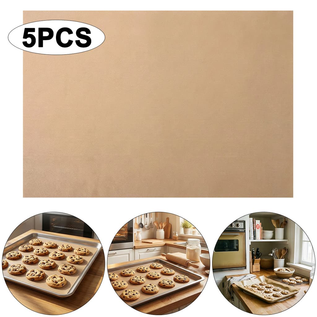 Migumila5 Unidades De Papel Pergaminho Para Fritadeira De Ar , Cera Marrom , Forno De Cozinha , Hambúrguer , Sobremesa ,