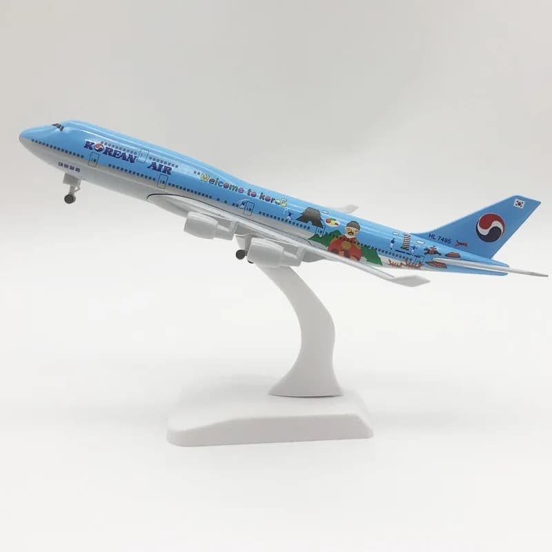 Aviões Em Escala FZ 20cm B747 Modelo De Avião Para Máquina De Pintura Coreana 747 Aeronave Diecast Metal Brinquedo