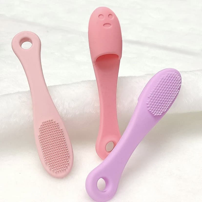 Conjunto de 4 peças de escovas de silicone para nariz, dedais de limpeza facial, limpadores faciais de cerdas macias, li
