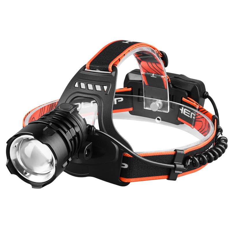 Lanterna de Cabeça LED Preto - Iluminação Precisa, Foco Máximo, Capacete Recarregável