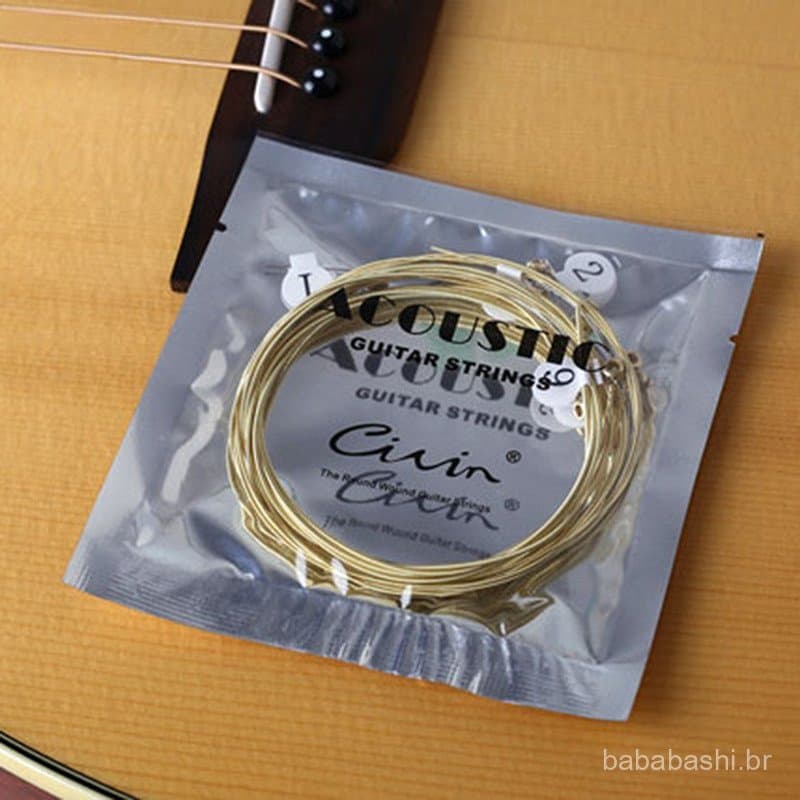 Uiu 1 Conjunto 6 pcs Prática De Cordas De Aço Niquelado Para Violão Acústico Ui