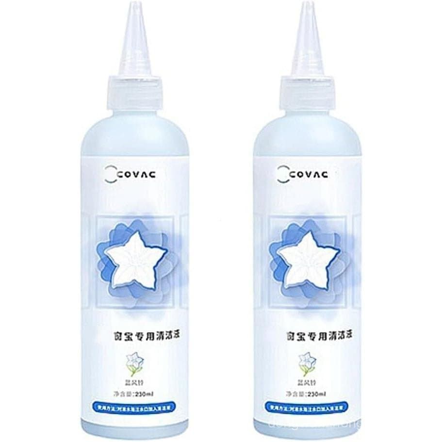 2 frascos de 230ml de líquido de limpeza de janelas para robôs - limpador de superfícies de vidro - compatível com ECOVA
