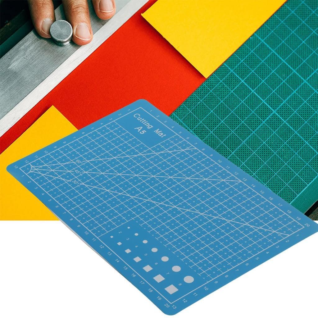 Tapete de corte de PVC autocurável Vistreck A5 com linhas de grade - placa versátil para papel, couro e tecido