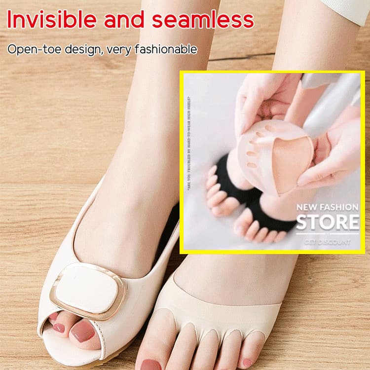 [Discreto e Durável] Palmilha Meia Sem Dedos Feminina Antiderrapante Para Sandálias/Sapatos de Verão