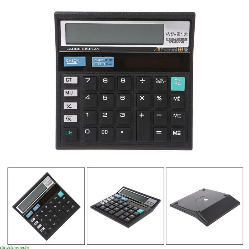 dingdongaa Grande Tela LCD Calculadora De 12 Dígitos Calculadoras Eletrônicas De Mesa Home Office Escola Contabilidade F