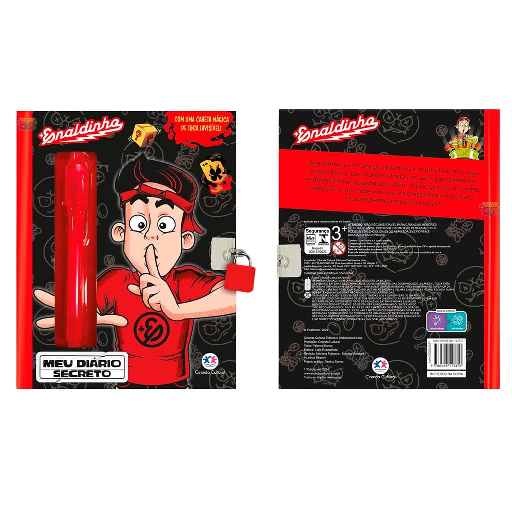 Livro Meu Diario Secreto Magico Com Caneta Invisivel Enaldinho