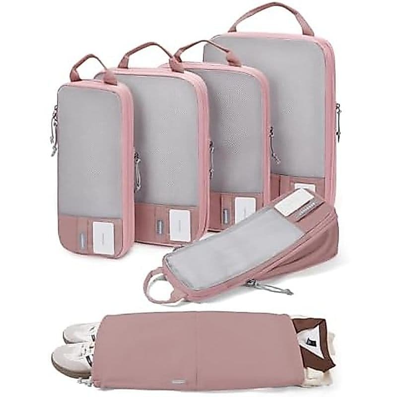 BAGSMART 6 Conjuntos/4/2 De Cubos De Embalagem De Compressão Para Viagens , Bolsas Leves Organizadoras De Bagagem Duráve