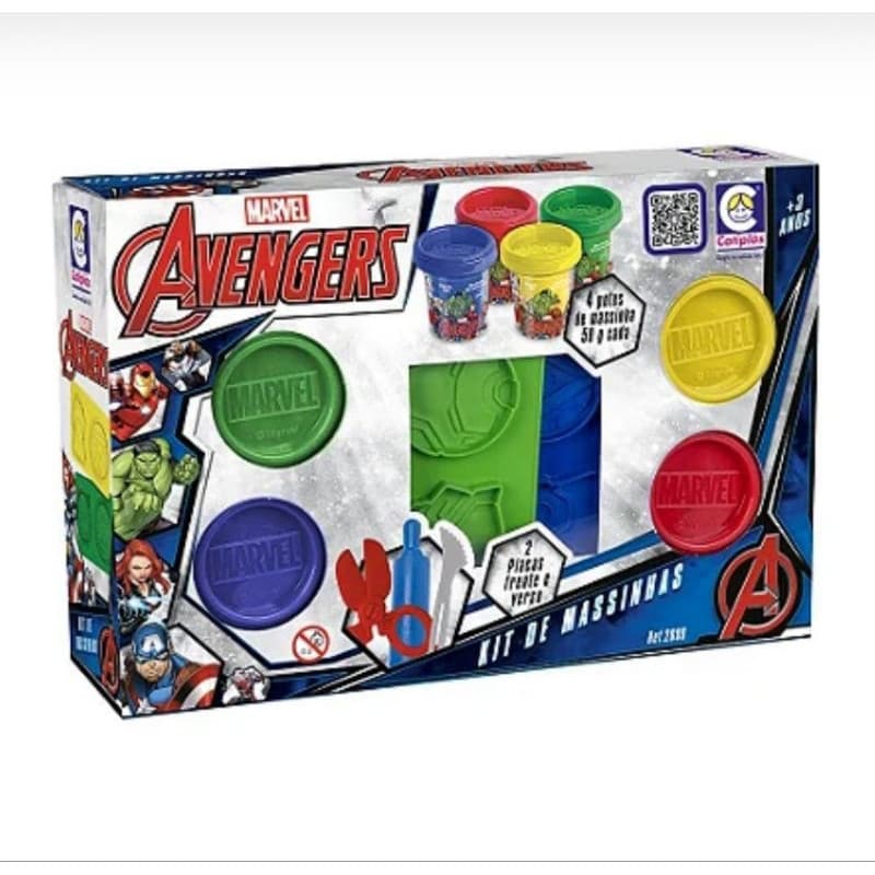 Kit Massinha Avengers - Massinha Cotiplas - Original - Massinha Super Heroi