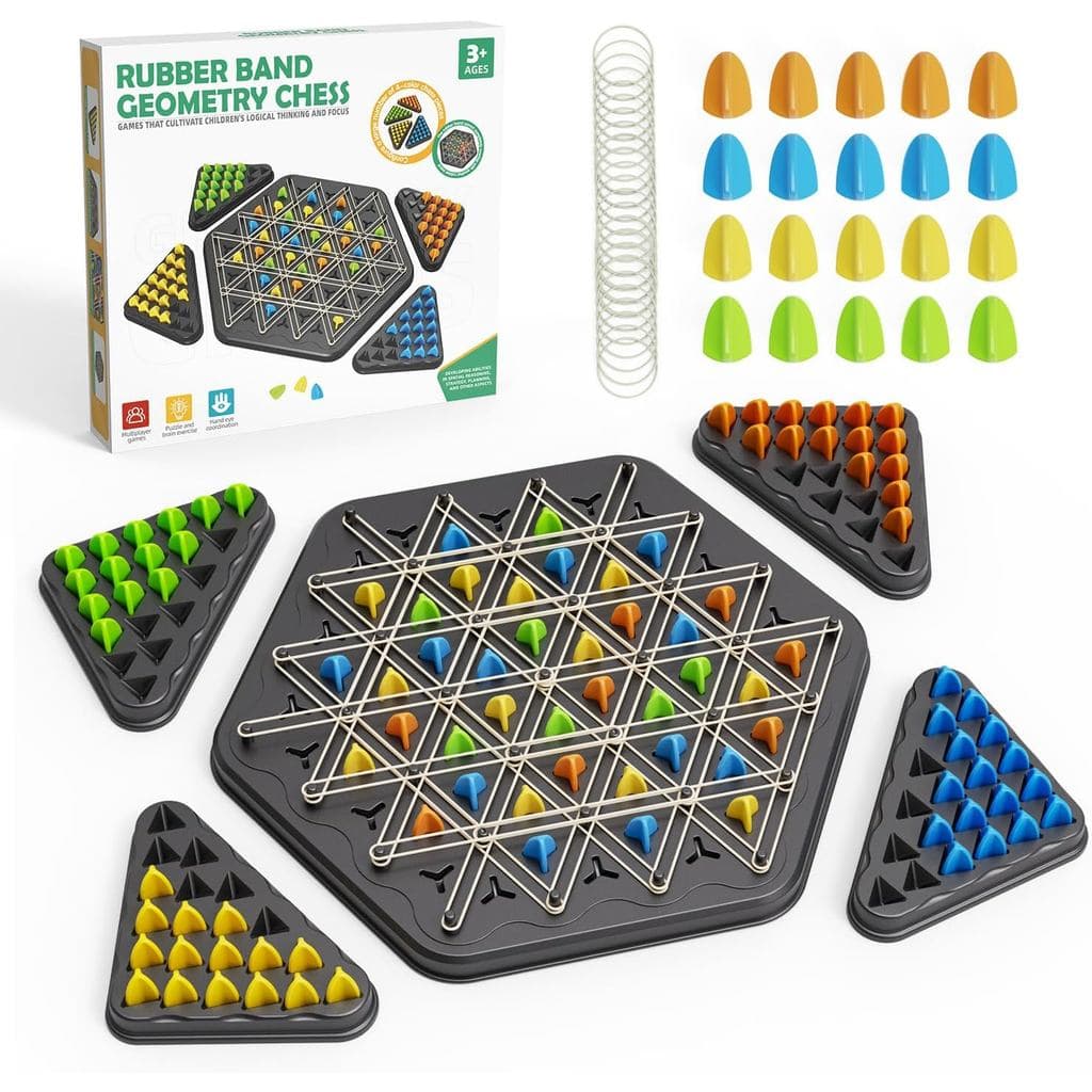 Jogo de Xadrez Triangular com Cadeia, Jogos de Tabuleiro de Estratégia para Crianças de 6-8-12 Anos, Jogos de Xadrez par