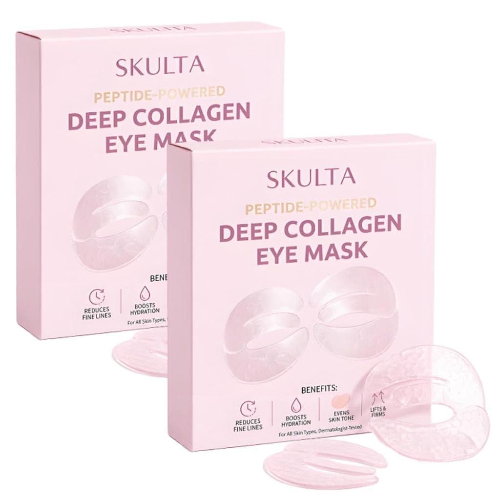 Máscara para Olhos com Colágeno e Peptídeos Profundos Skulta  Patches de Hidrogel Coreanos para Olheiras, Inchaço, Papo
