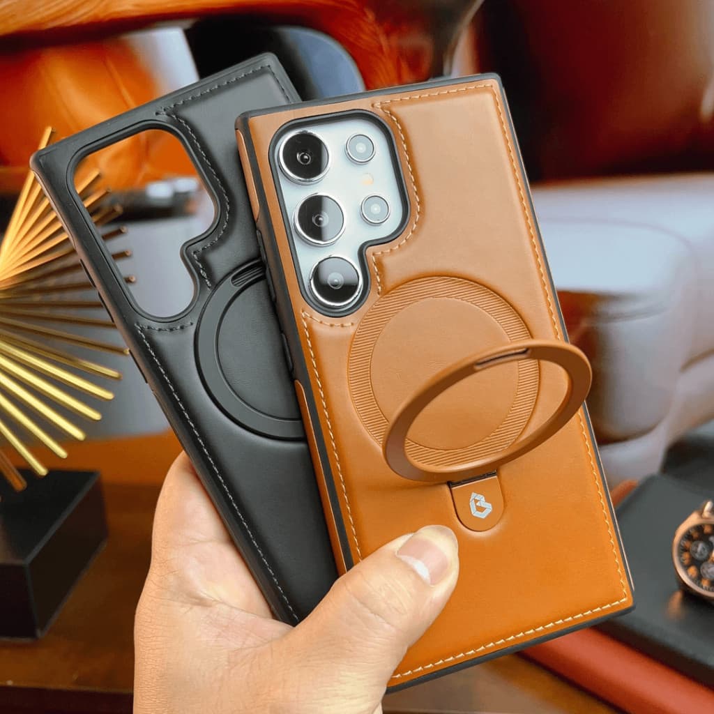 Capa de telefone de couro magnético de alta qualidade, adequada para Samsung/Samsung S22 23 24 Ultra Plus, antiincrustan