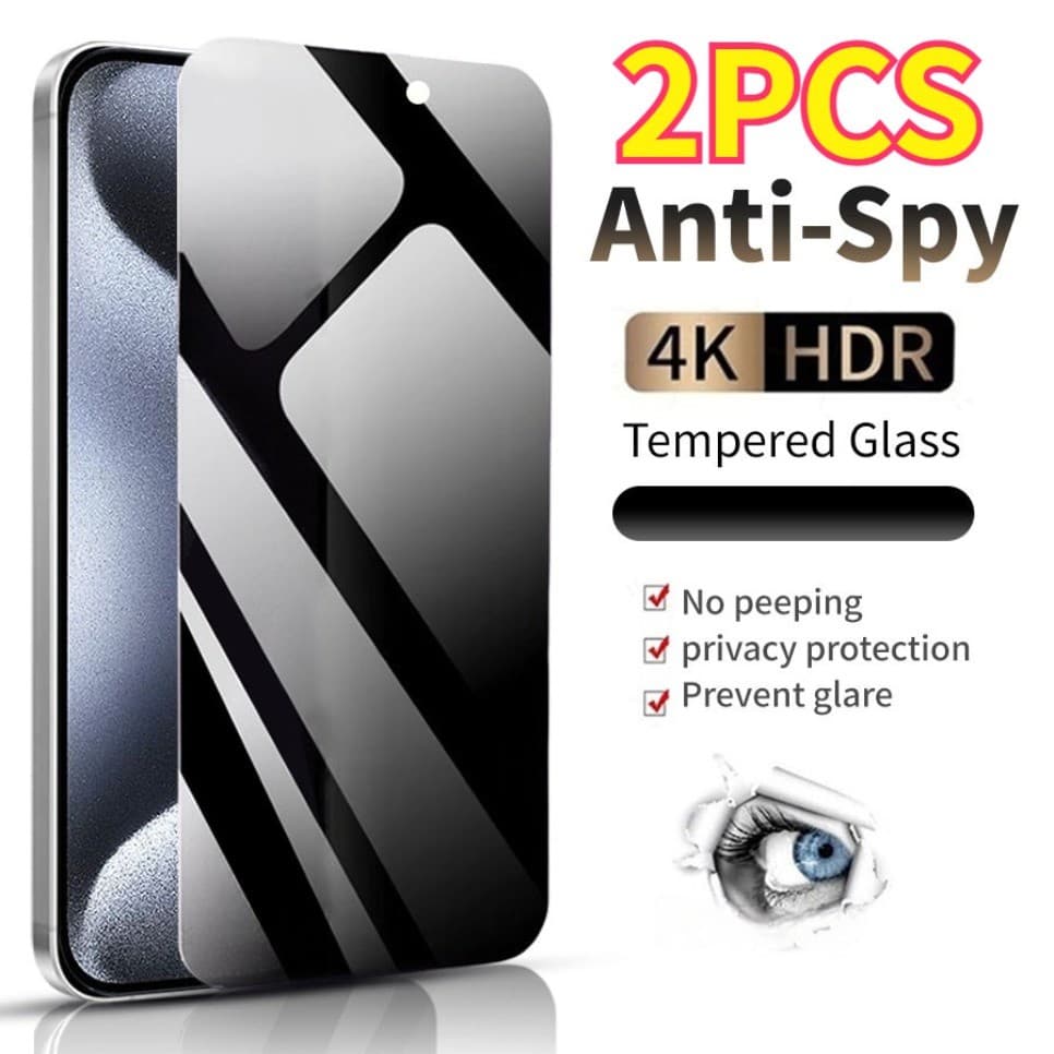 2 Pcs Privacidade Anti Spy Protetor De Tela De Vidro Temperado Para iPhone 17 16 Pro Max 15 14 13 12 Mini 11 X XS XR 8 7