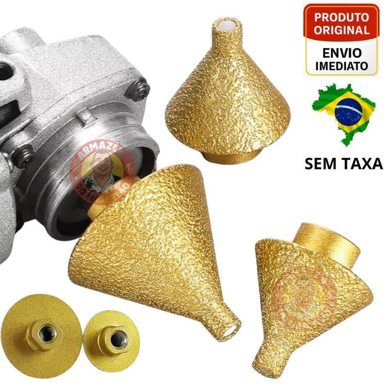 Broca de chanfrar diamante, serra de furo cerâmico rosqueada M10/M14, moagem de chanfradura cônica de 38/50 mm