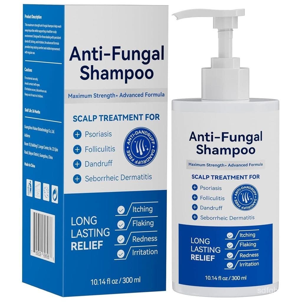 Shampoo Antifúngico para Dermatite Seborreica, Foliculite, Psoríase do Couro Cabeludo, Sem Sulfatos e Parabenos, Fórmula