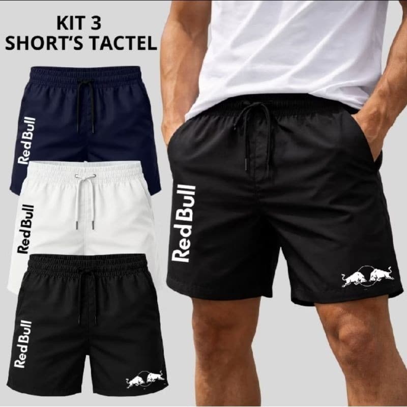 Kit 3 Short Mauricinho TECTEL COM ELASTANO Moda Praia