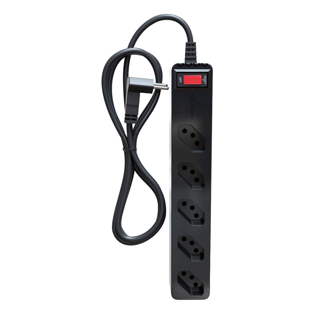 iCLAMPER Eletro 5 Tomadas Preto Filtro de Linha e Protetor Elétrico DPS Bivolt