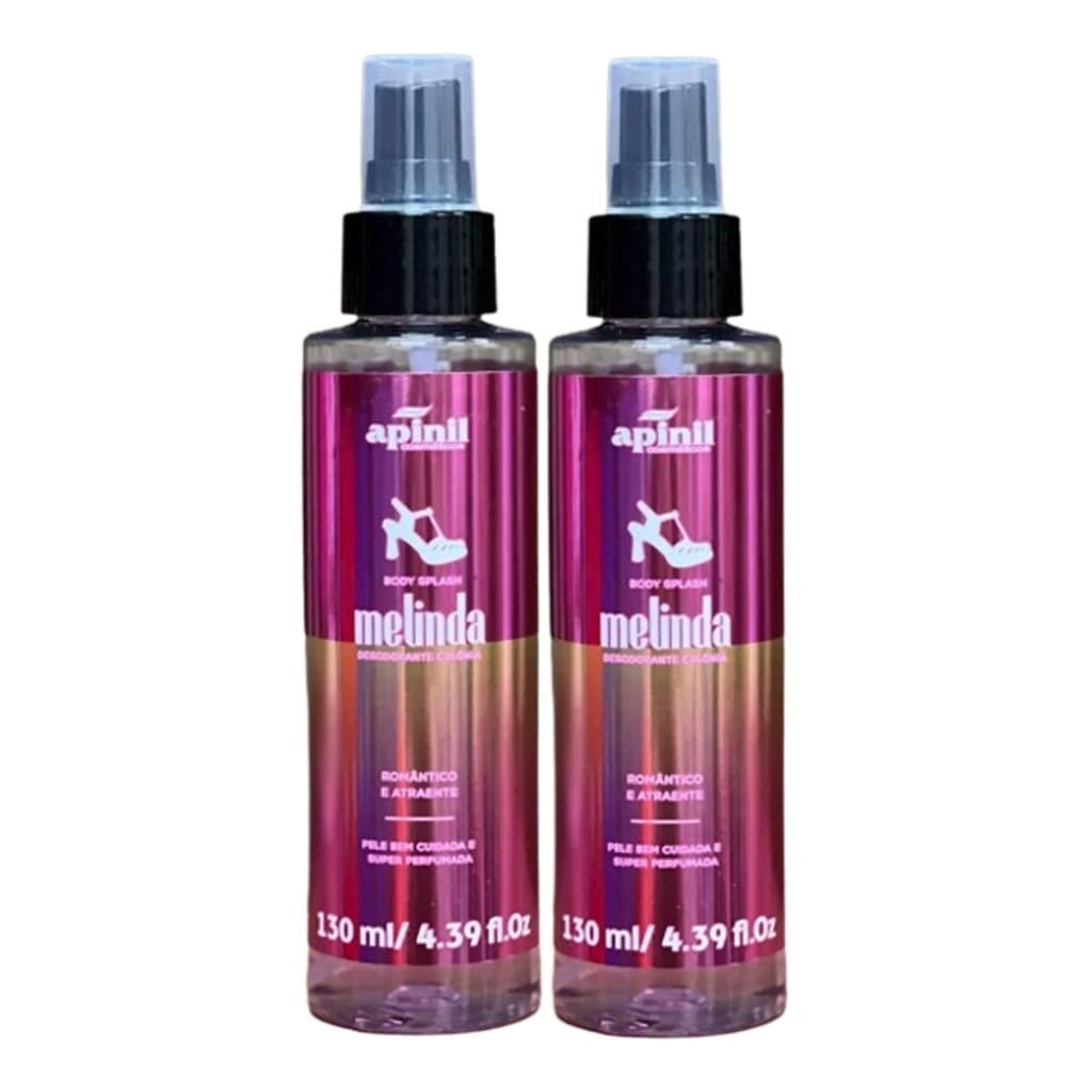Kit 2 Body Splash Melinda Apinil 130ml Perfume Corporal Fragrância Duradoura
