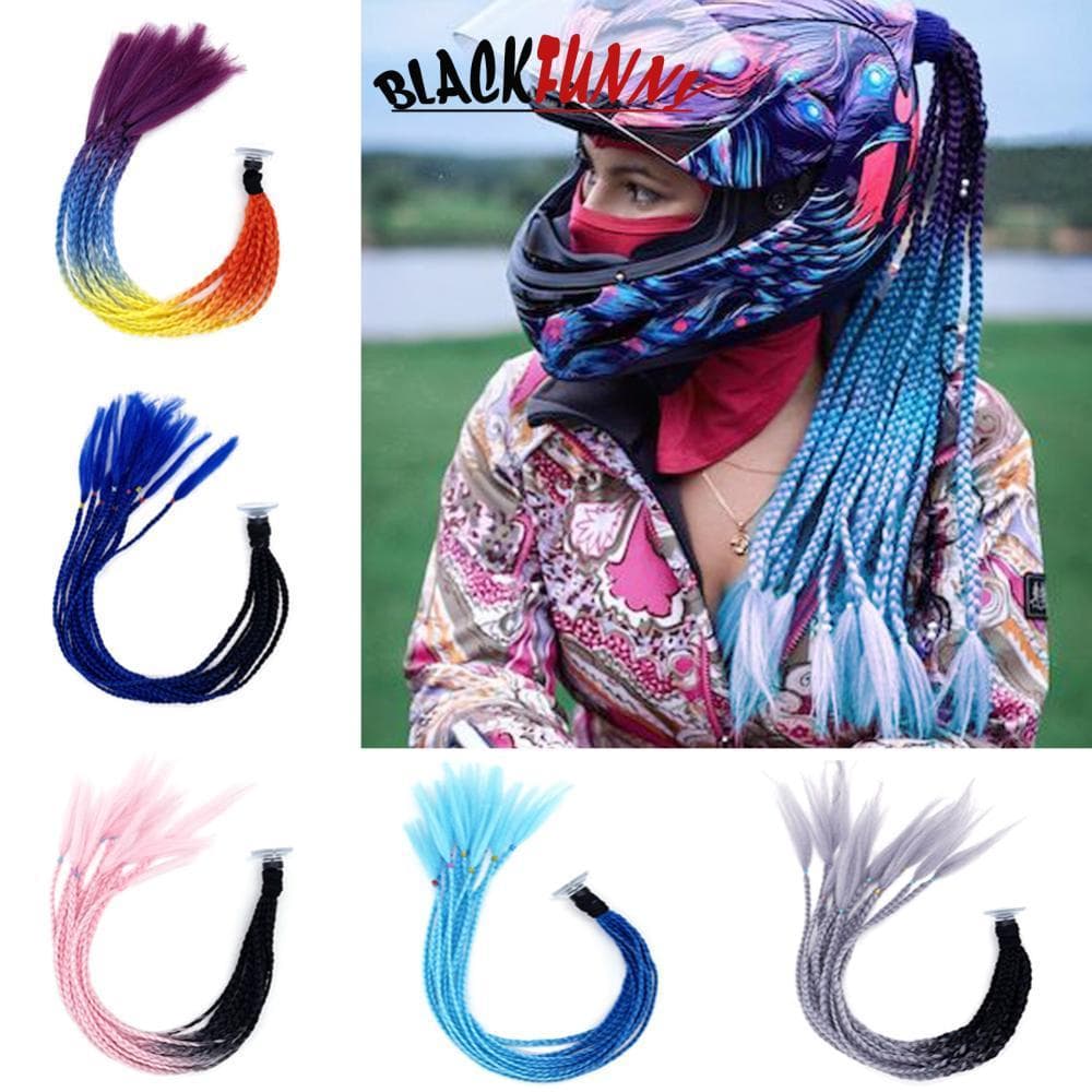 BLACKFUNNY 24 " Capacete Tranças Da Motocicleta Trança Rabo De Cavalo Moto Equitação Para Mulher A9R8