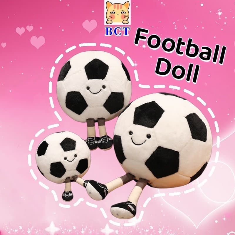 BCT ✨ Brinquedo De Pelúcia De Futebol Simulado Fun Soccer Plushie Boneca Soft Ball Pillow Infantil Presente De Troca De