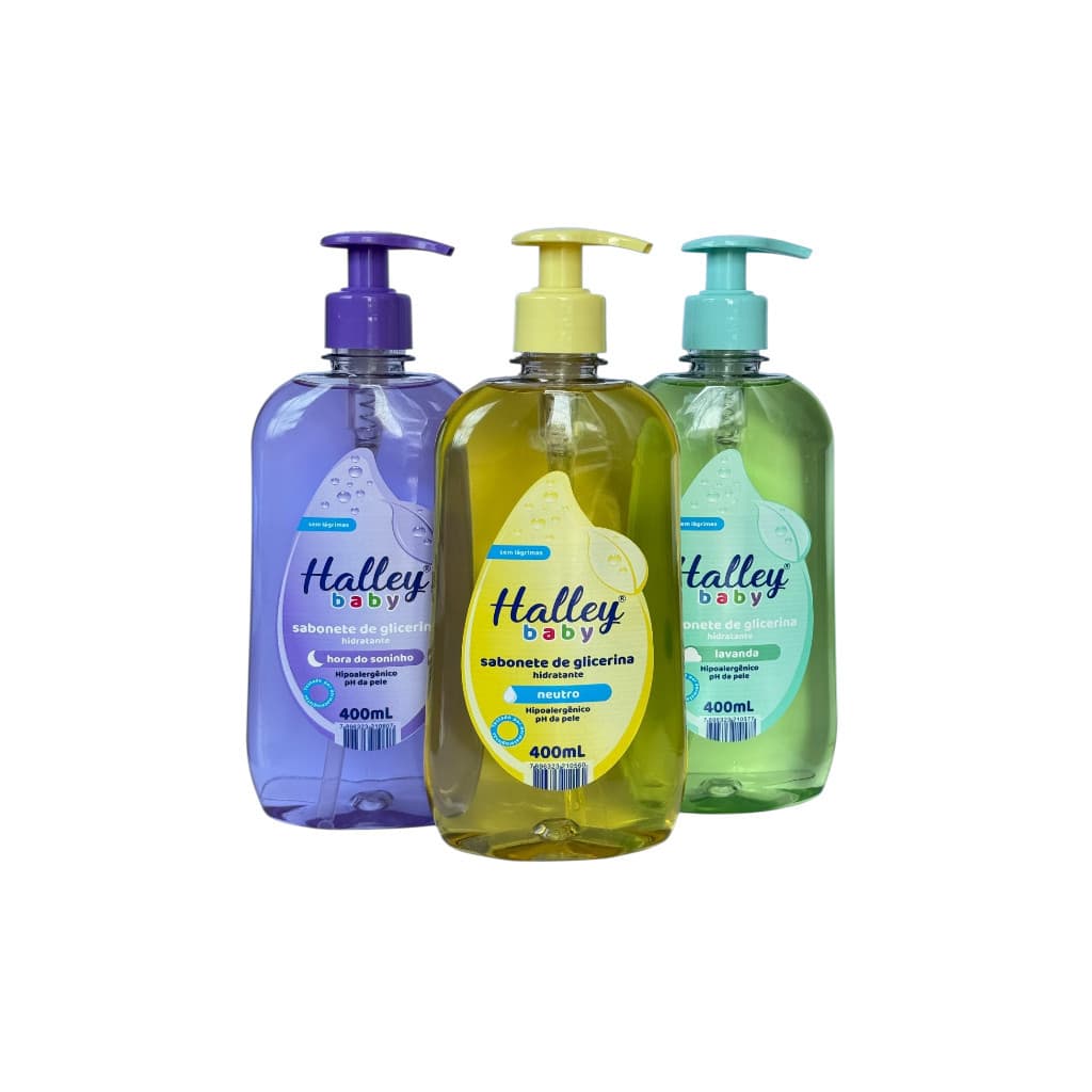 Halley Baby Kit 3 Sabonetes Líquidos da cabeça aos pés 400ml cada