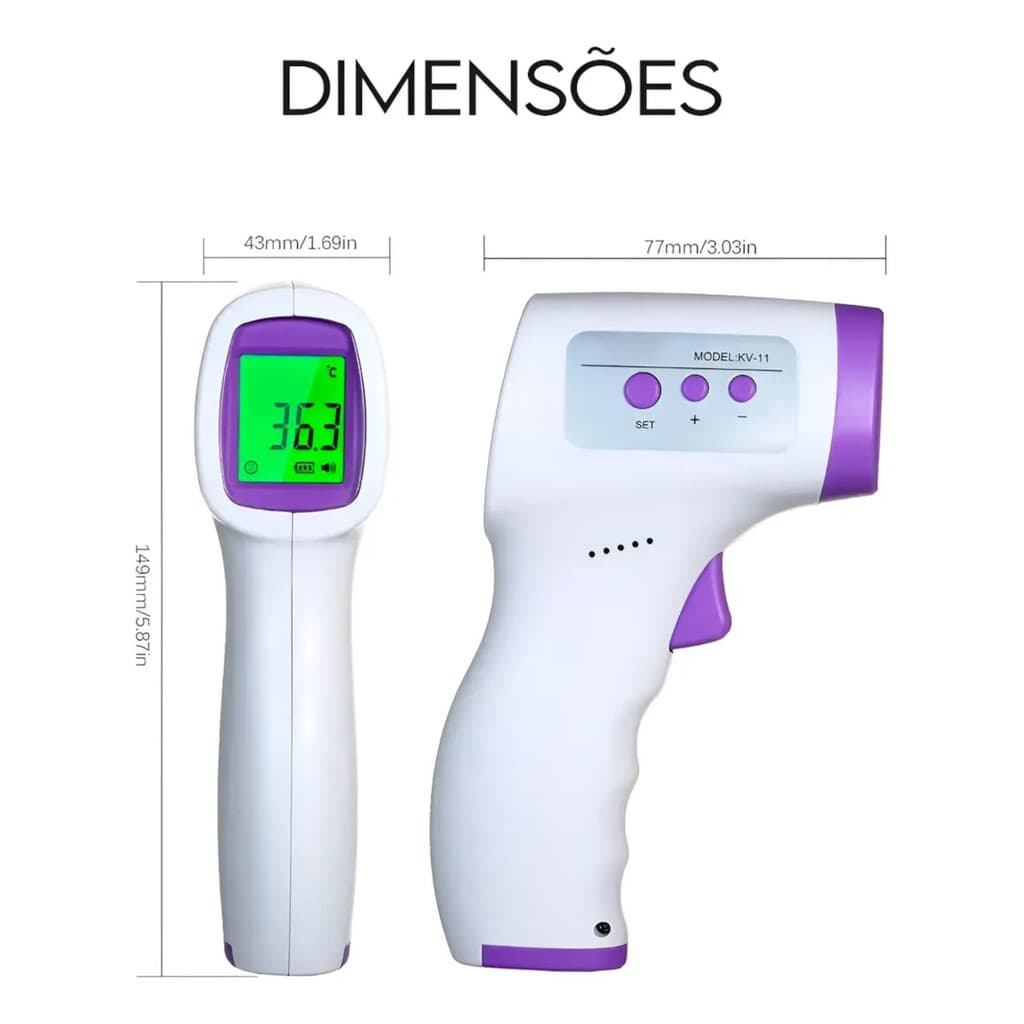 Termômetro Digital Infravermelho Sem Contato Laser Testa Bebe Criança Infantil Mede Febre Alta Precisão Original
