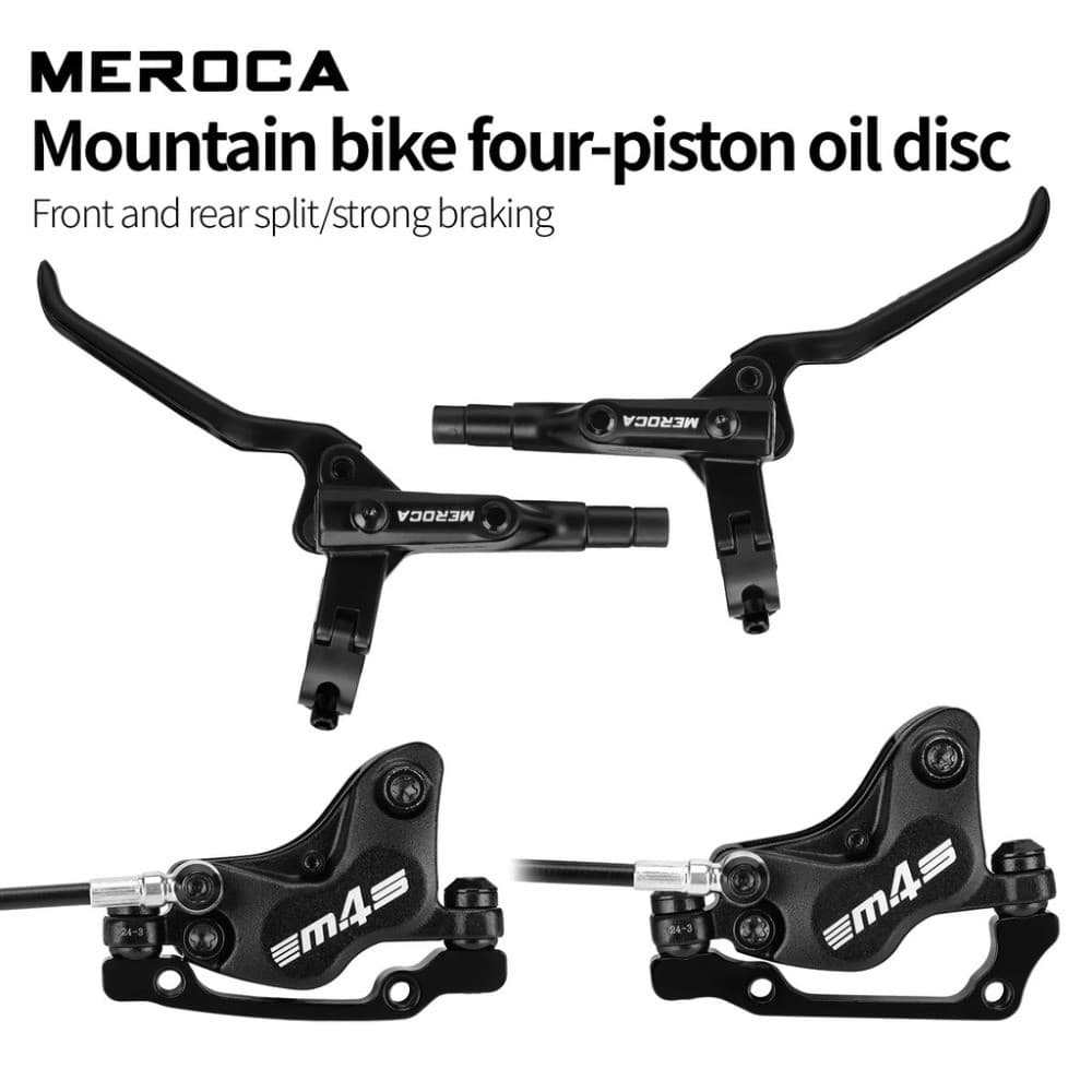 MEROCA M4S Tubo De Óleo De Freio Hidráulico De Bicicleta Tipo Divisão De 4 Pistões Dianteiro 850mm Traseiro 1600mm Compr