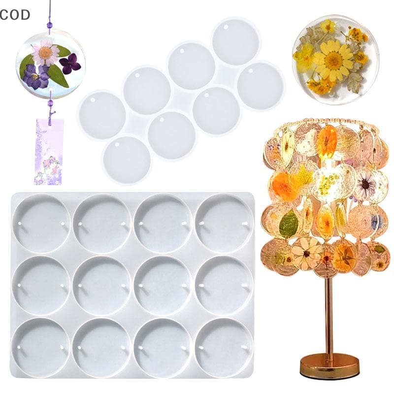 [QYA] 8/12 Peças Pingentes Ovais Redondos Molde De Resina Faça Você Mesmo Brincos Epóxi Amuletos Silicone Para Fazer Joi