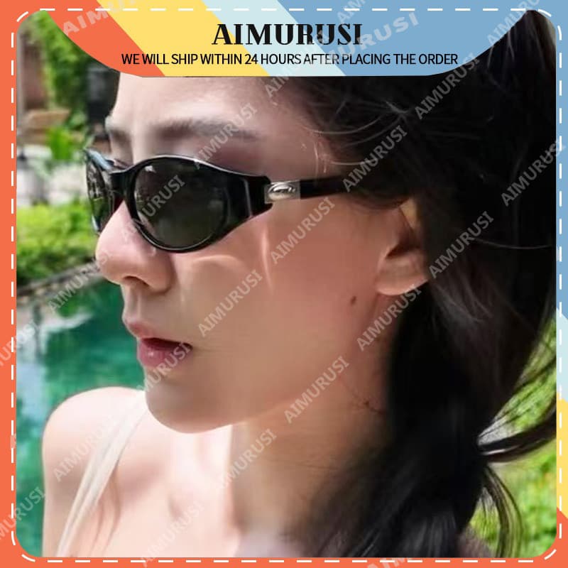 (AIMURUSI) Óculos De Sol Premium Petite Ovais De Armação Estreita Euro-Americano Recém-Chegado Retrô Unissex , UV400 Par