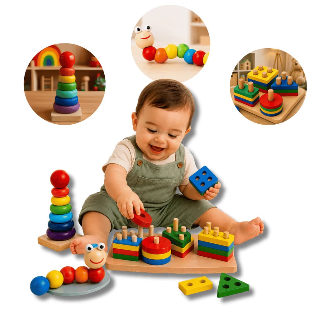 Kit Brinquedos Educativo Montessori Infantil Primeira Infância