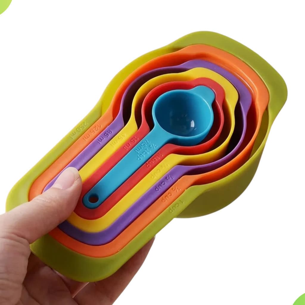 Conjunto Kit Colher Xicaras De Medida 6 Peças Medidor de Receitas