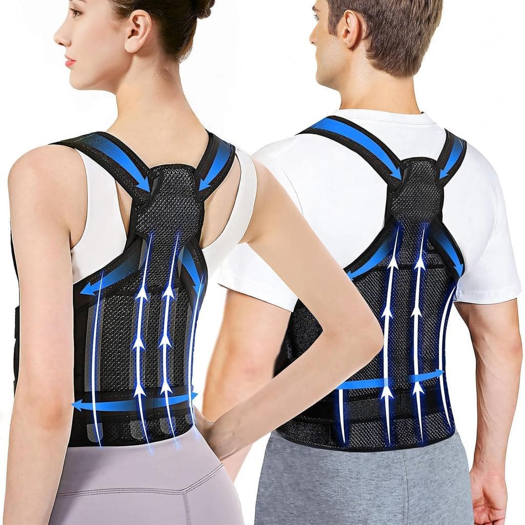 Corretor de postura unissex, suporte para postura de costas retas, extensor de costas, corretor de postura ajustável - c