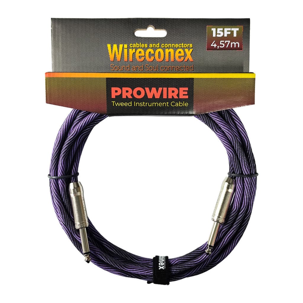 Cabo P10 Prowire Tweed Preto/lilás 3,05m Wireconex