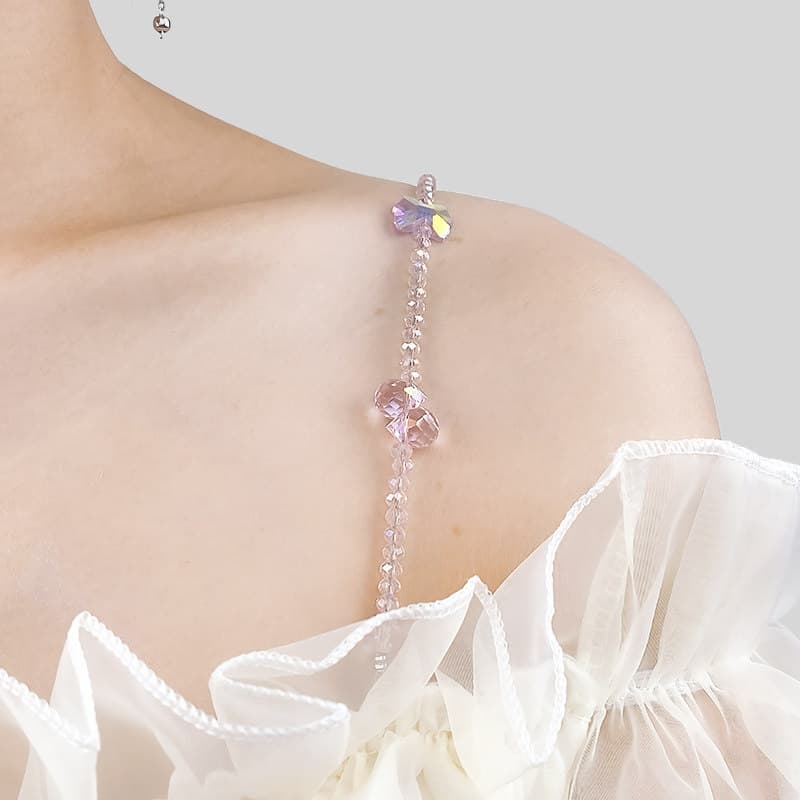 Alças de ombro transparentes de cristal podem ser expostas pérola strass sutiã corrente ajustável moda lindas alças de o