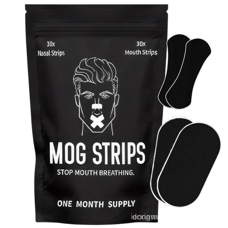 Mog Strips, suprimento para um mês, para sono, exercícios, fita bucal, fita nasal, tiras, adesivo de longa duração, yoga